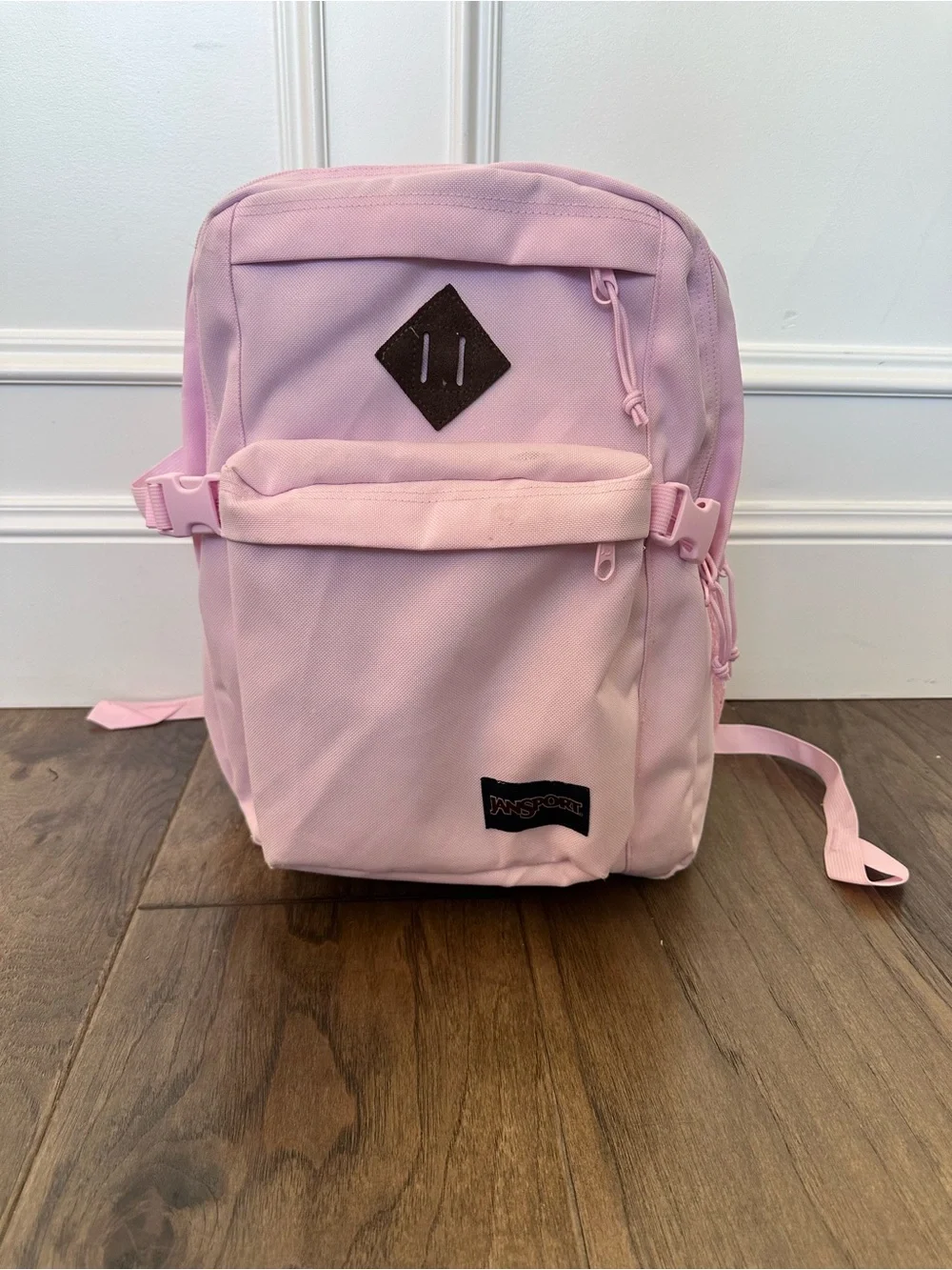 JanSport Pink Backpack with Front Pocket
